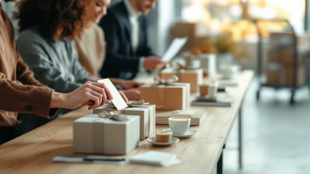 Corporate gifting workflow on screen